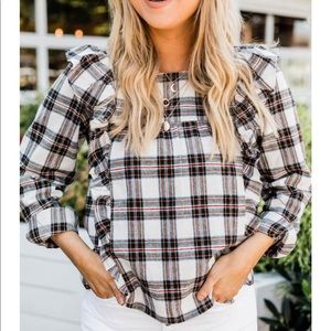 LIVING MY BEST STYLE X PINKLILY TEXAS PLAID BLOUSE